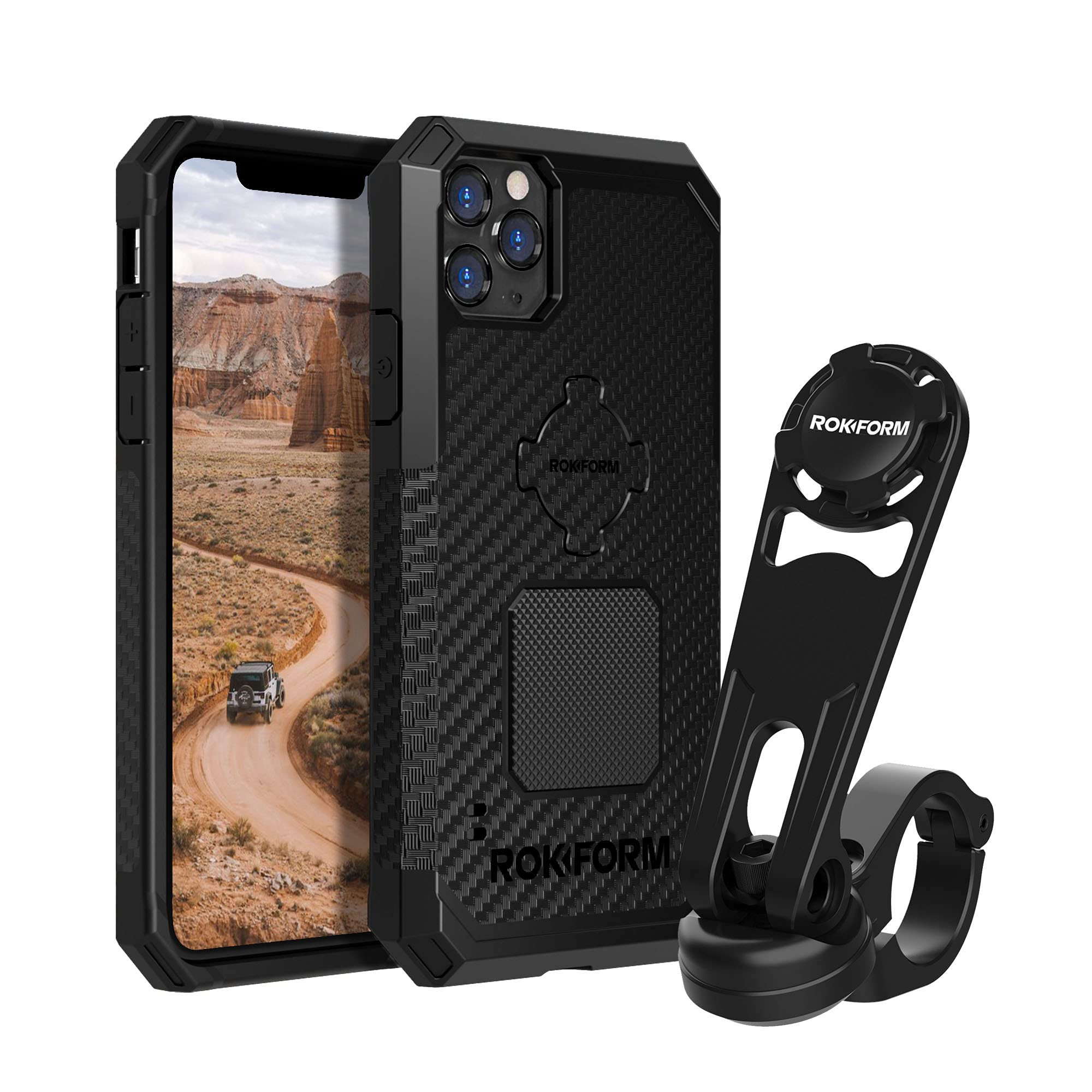 Rokform Rugged Case for iPhone 11 Pro Max with Motorcycle Handlebar Mount | Shockproof Protective Cover | Perfect for Motorcycle Riders, Outdoor Adventures & Extreme Sports