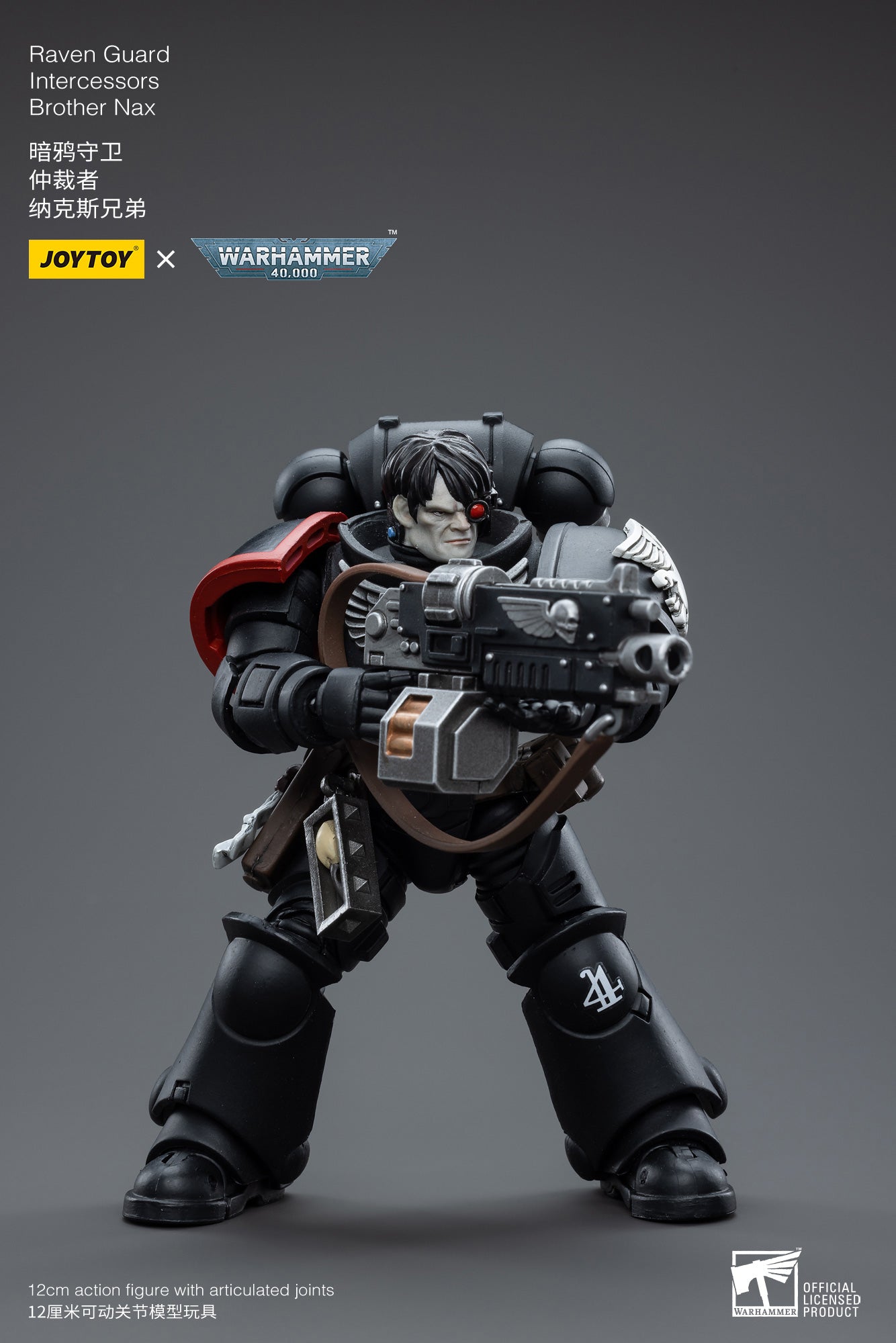 JOYTOY 1/18 Scale Warhammer 40K Raven Guard Intercessors Brother Nax Action Figure - Collectible Miniature for Tabletop Gaming, Display & Warhammer 40K Fans