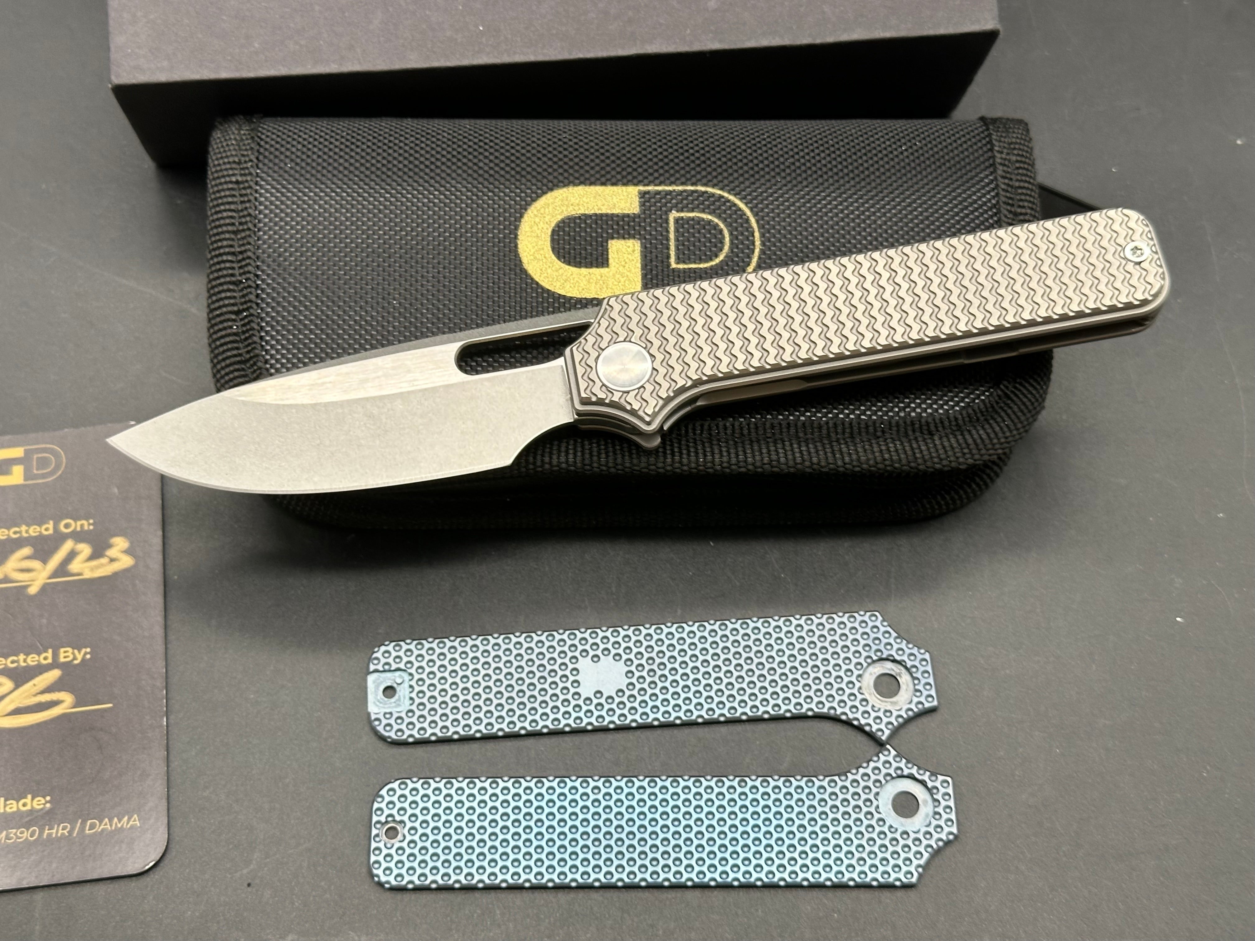 Premium Titanium Blue Dimpled Pocket Knife Scale - Durable & Lightweight for EDC, Outdoor Adventures & Camping