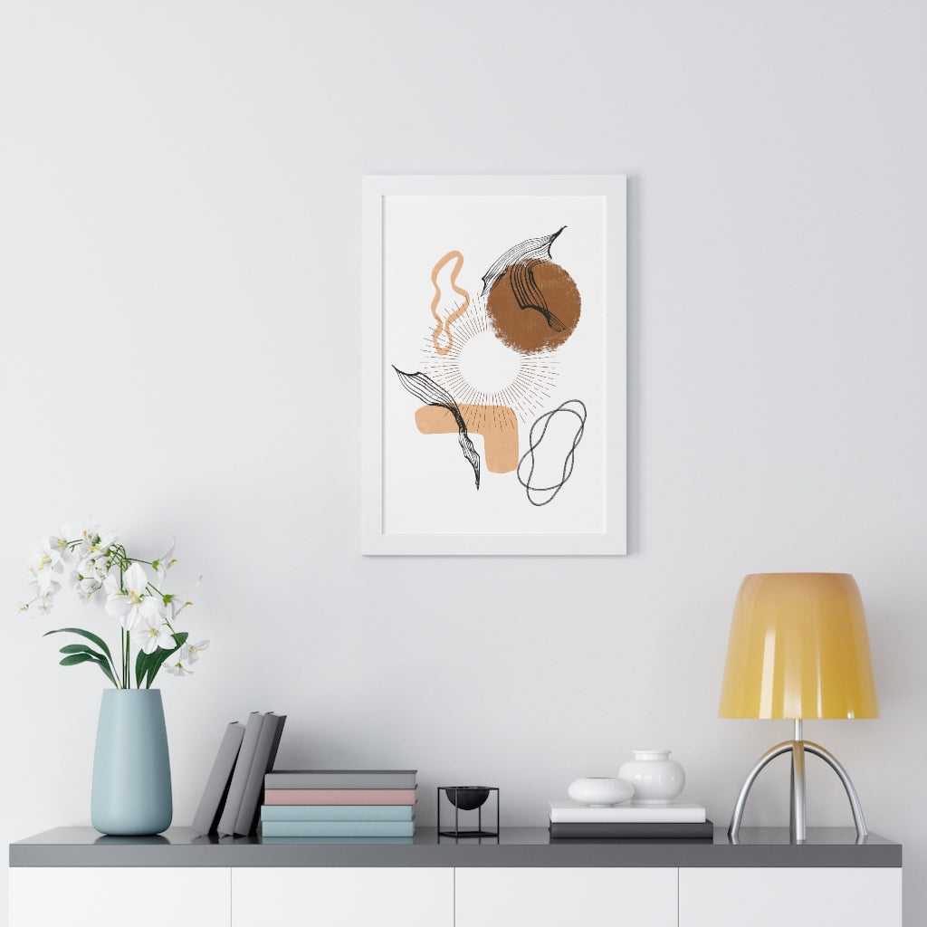 Modern Abstract Framed Vertical Wall Art Poster - Home & Office Decor for Living Room, Bedroom, Study