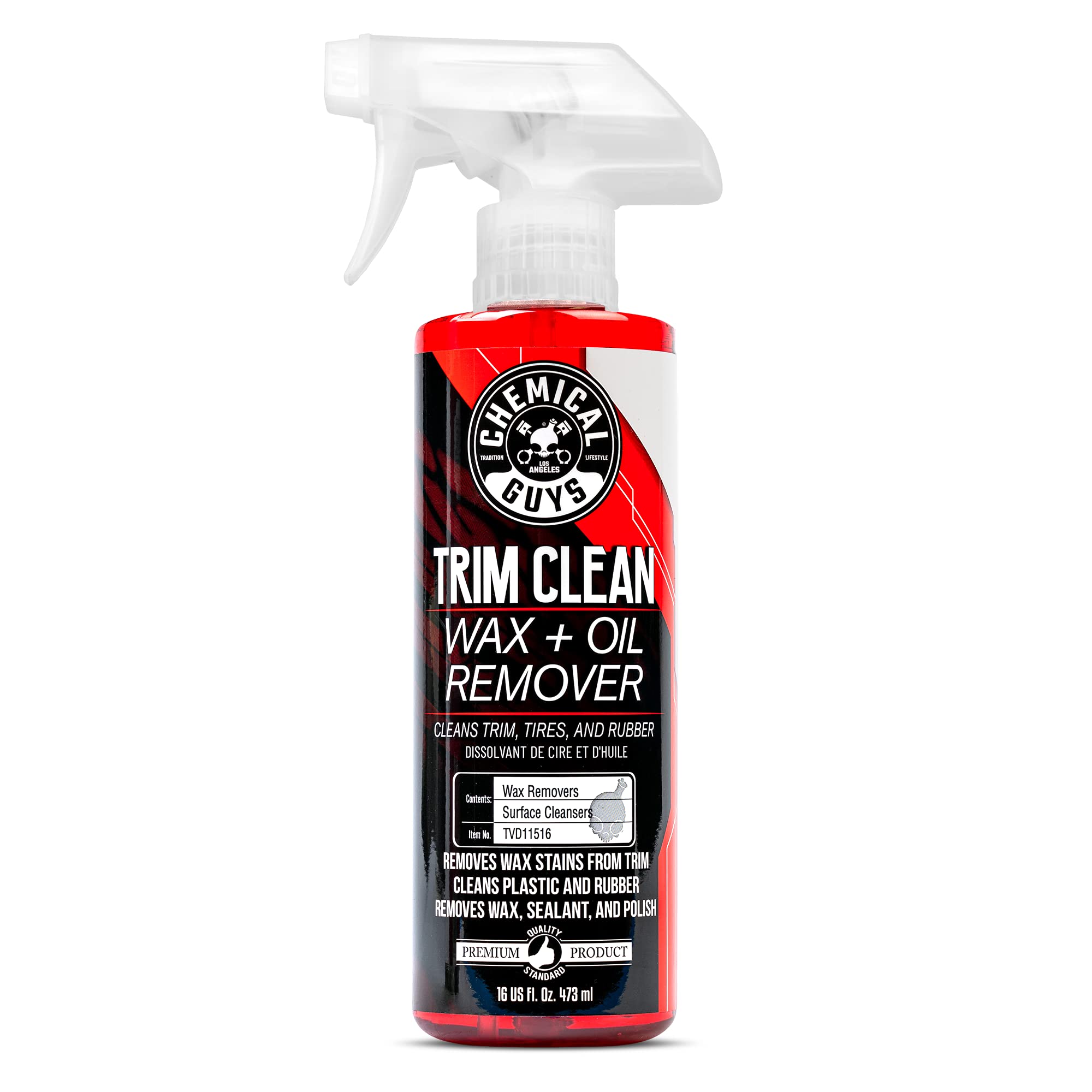 Chemical Guys TVD11516 Trim Clean Wax & Oil Remover - 16 fl oz Safe for Cars, Trucks, SUVs, Motorcycles & RVs | Removes Wax & Oil from Trim, Tires & Rubber | Perfect for Detailing & Auto Care Maintenance