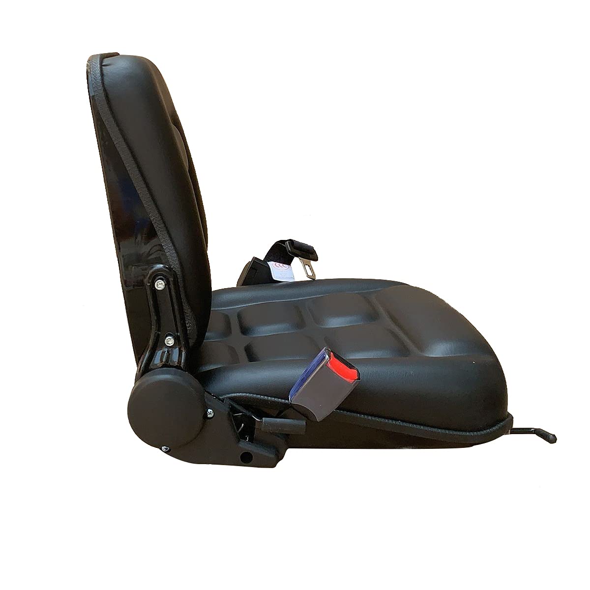 Universal Waterproof Forklift Suspension Seat with Adjustable Safety Belt - Heavy Duty Black Seat for Forklifts, Tractors, Loaders & Excavators (19.68x18.11x9.68 Inch) - Ideal for Construction Sites, Warehouses & Industrial Equipment