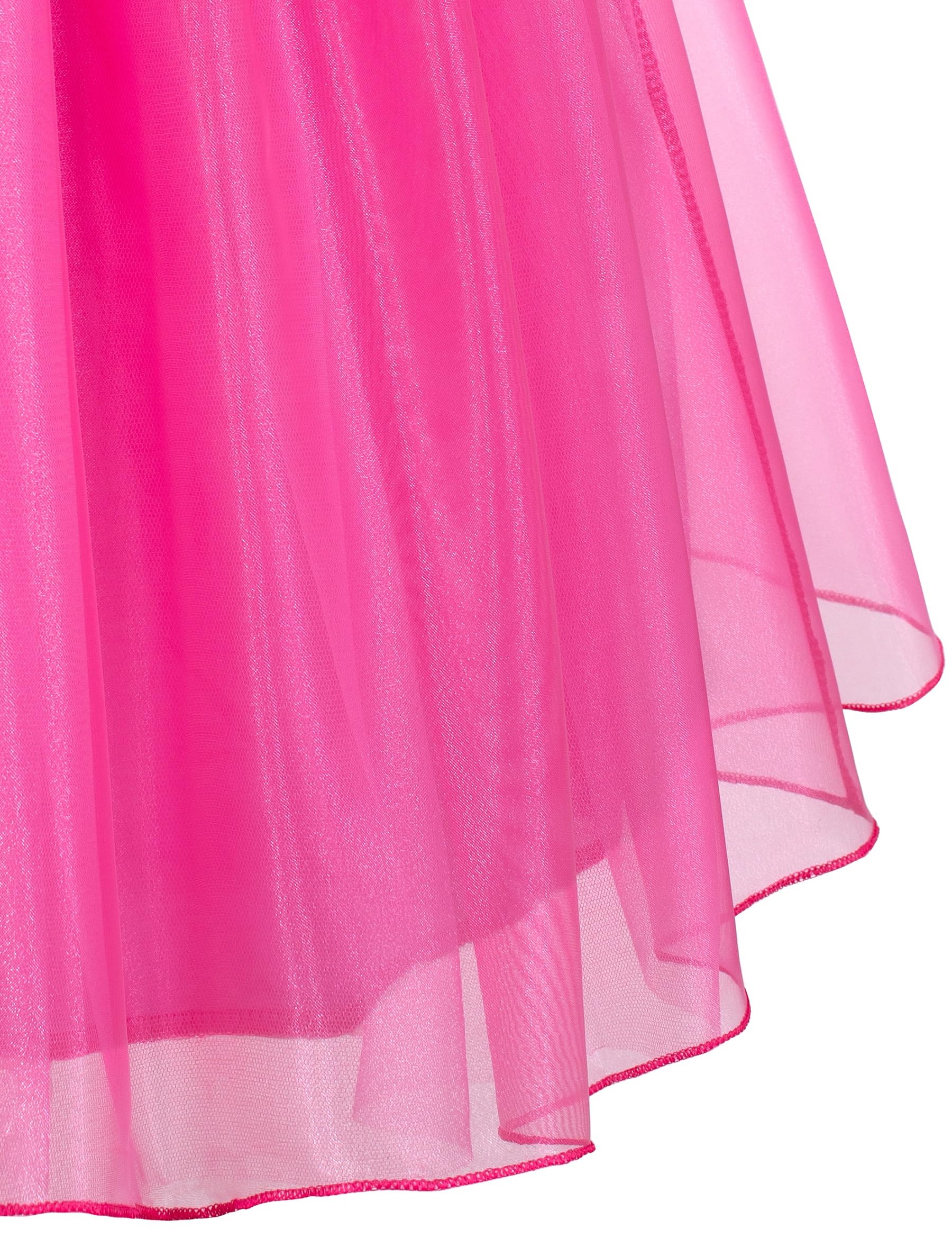 Pink Princess Costume Dress for Girls - Sleeping Beauty Dress with Tiara & Gloves | Fairy Tale Party, Halloween, Birthday Dress Up & Role Play