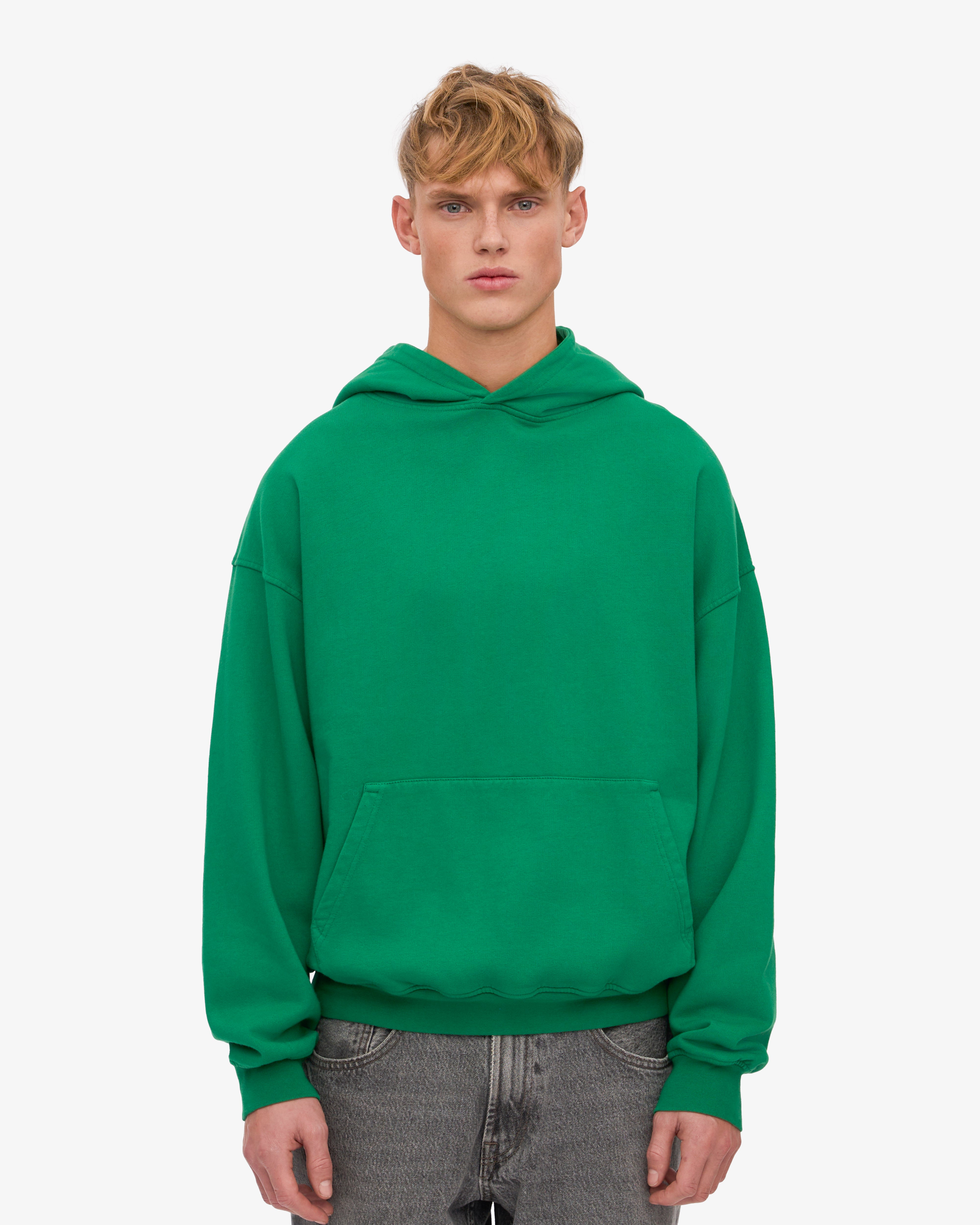 Organic Oversized Hoodie - Kelly Green | Eco-Friendly Cotton Pullover for Men & Women | Perfect for Casual Wear, Gym, and Outdoor Activities