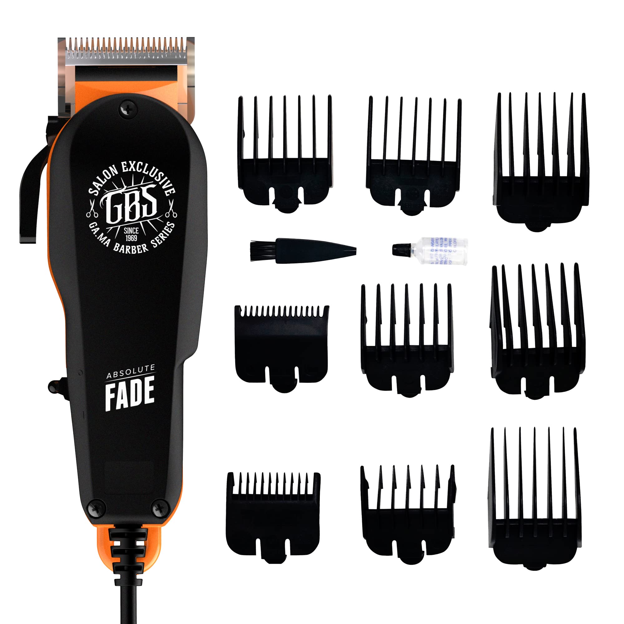 GA.MA ITALY PROFESSIONAL Absolute Fade Hair Clippers for Barbers - Professional Cordless Hair Trimmer with Titanium Blades for Men's Haircut & Beard Grooming at Home or Salon
