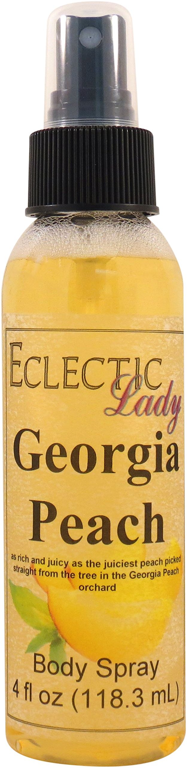 Georgia Peach Body Spray for Women & Men - 4 oz Long Lasting Perfume Mist with Clean, Light & Gentle Fragrance | Subtle Aroma Cologne for Daily Use | Perfect for Work, Gym & Date Night