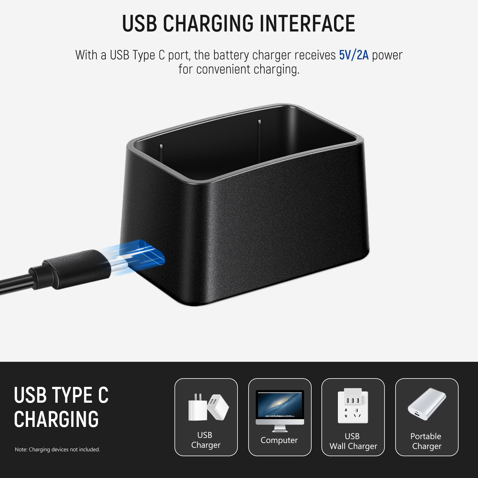 NEEWER USB Li-ion Battery Charger for Z1 Z2 Speedlite - 7.4V 2600mAh Rechargeable Flash Battery - Perfect for Photography, Studio Lighting & On-the-Go Shooting