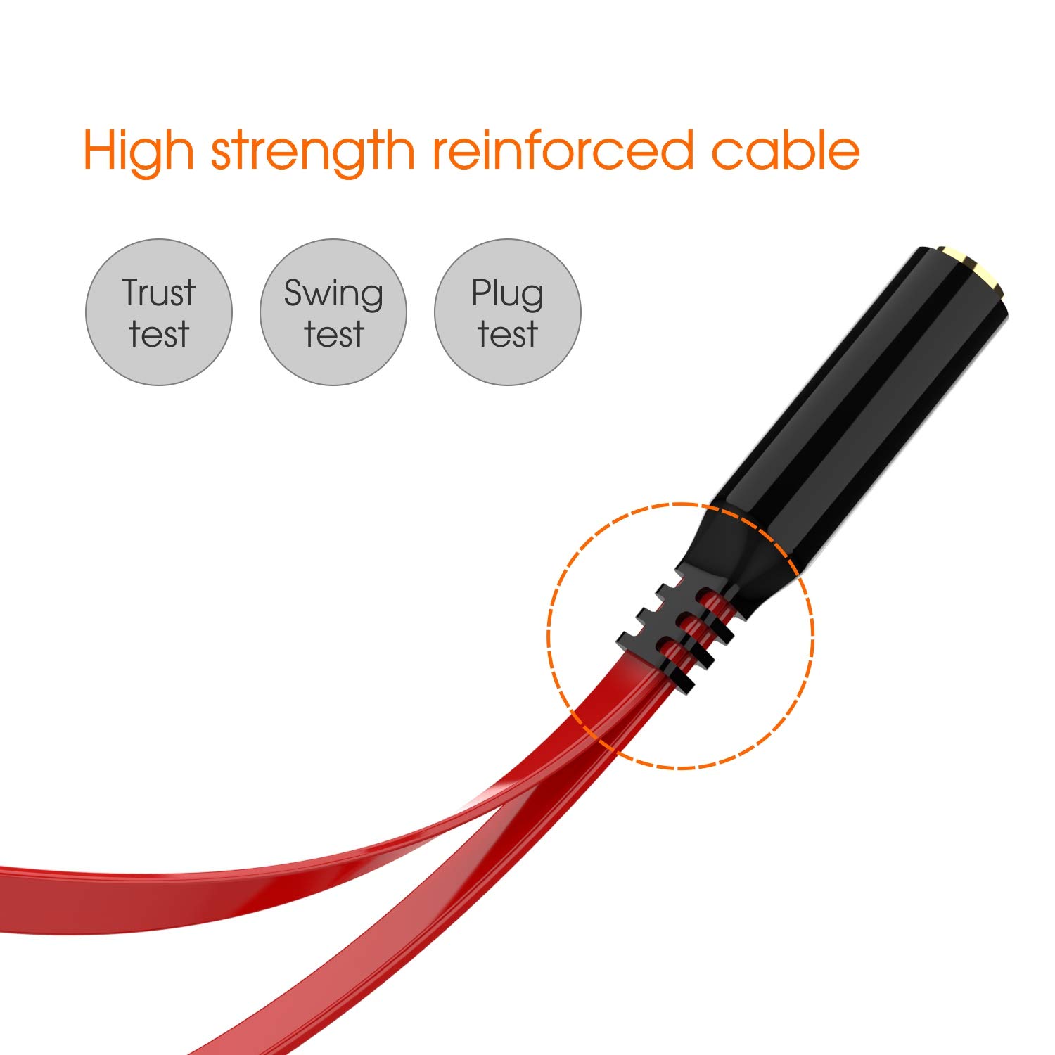 Maeline 3.5mm Headphone Splitter Adapter - Dual Male to Female Mic Audio Cable for PC, Gaming Headset, Laptop, Speaker - Perfect for Online Gaming, Conference Calls & Music Sharing (Red)