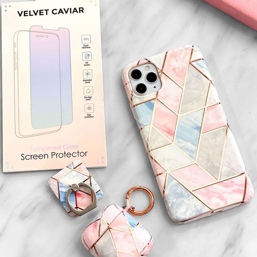 Stylish Geometric Marble Pattern iPhone Case - Durable Protective Cover for iPhone 13/12/11/X - Perfect for Everyday Use, Travel & Fashion Accessories
