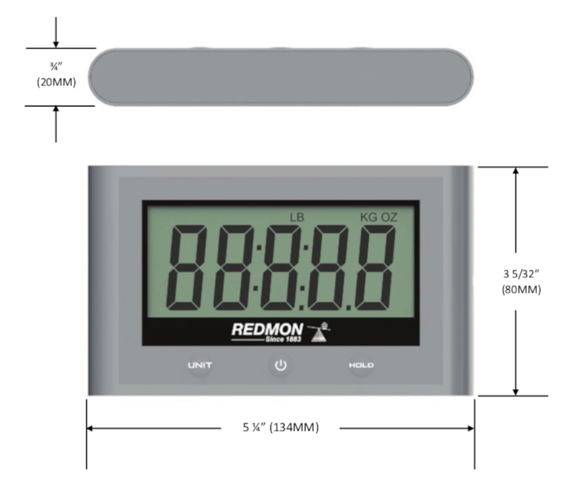 Redmon XL Field Scale Plus Remote Display - Heavy Duty Digital Livestock Scale for Cattle, Horses, Pigs - 5000 lb Capacity - Grey - Perfect for Farm, Ranch & Veterinary Use