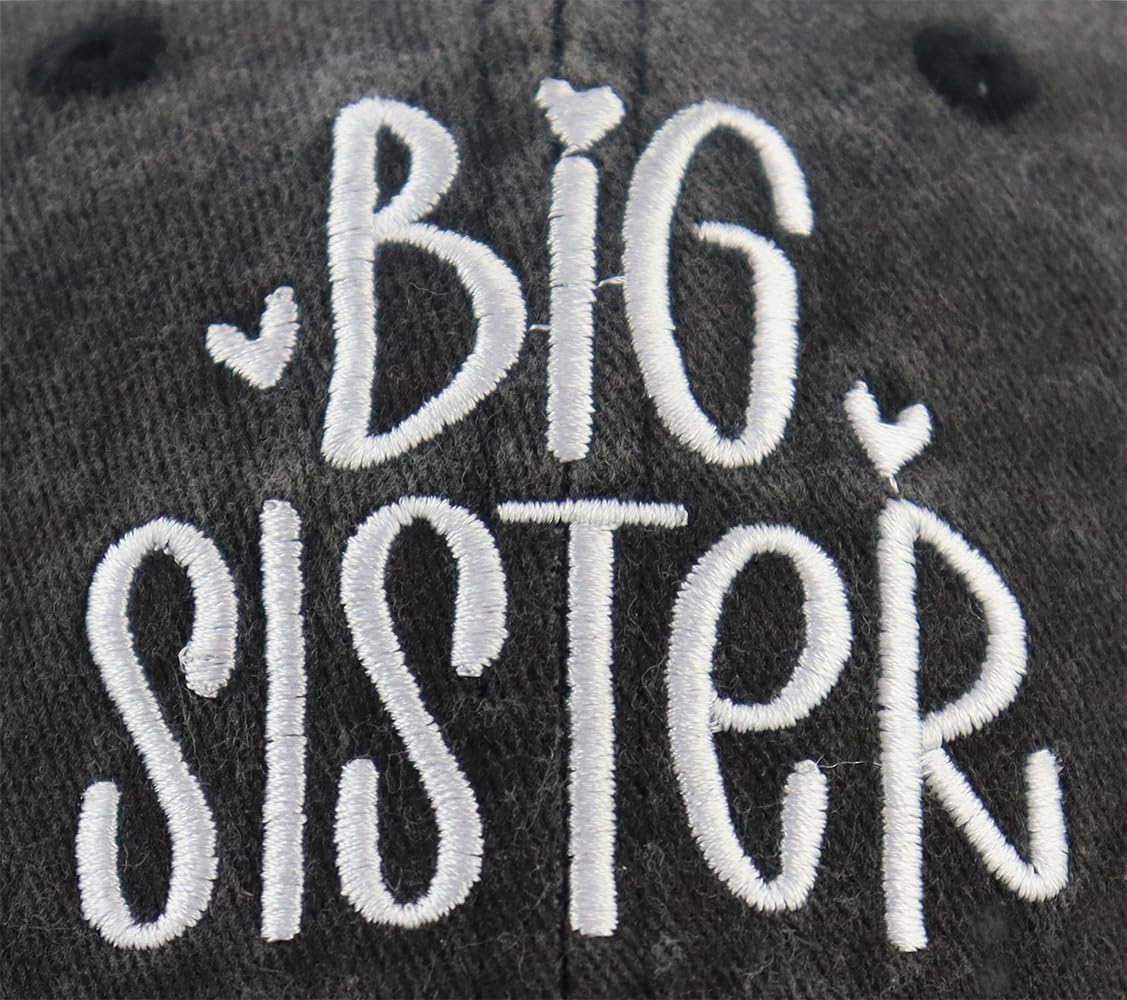 KKMKSHHG Adjustable Embroidered Cotton Baseball Cap for Big Sisters - Funny Newborn Announcement Hat for Girls Age 3-10 - Perfect for Sibling Photo Shoots, Gender Reveals & New Baby Celebrations
