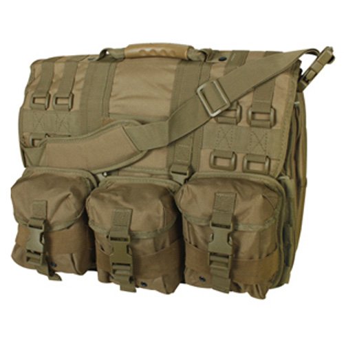 Fox Military MOLLE Tactical Laptop Shoulder Bag - Coyote Tan - Durable Army Backpack for Laptop & Gear - Perfect for Outdoor, Hiking, Camping & Travel