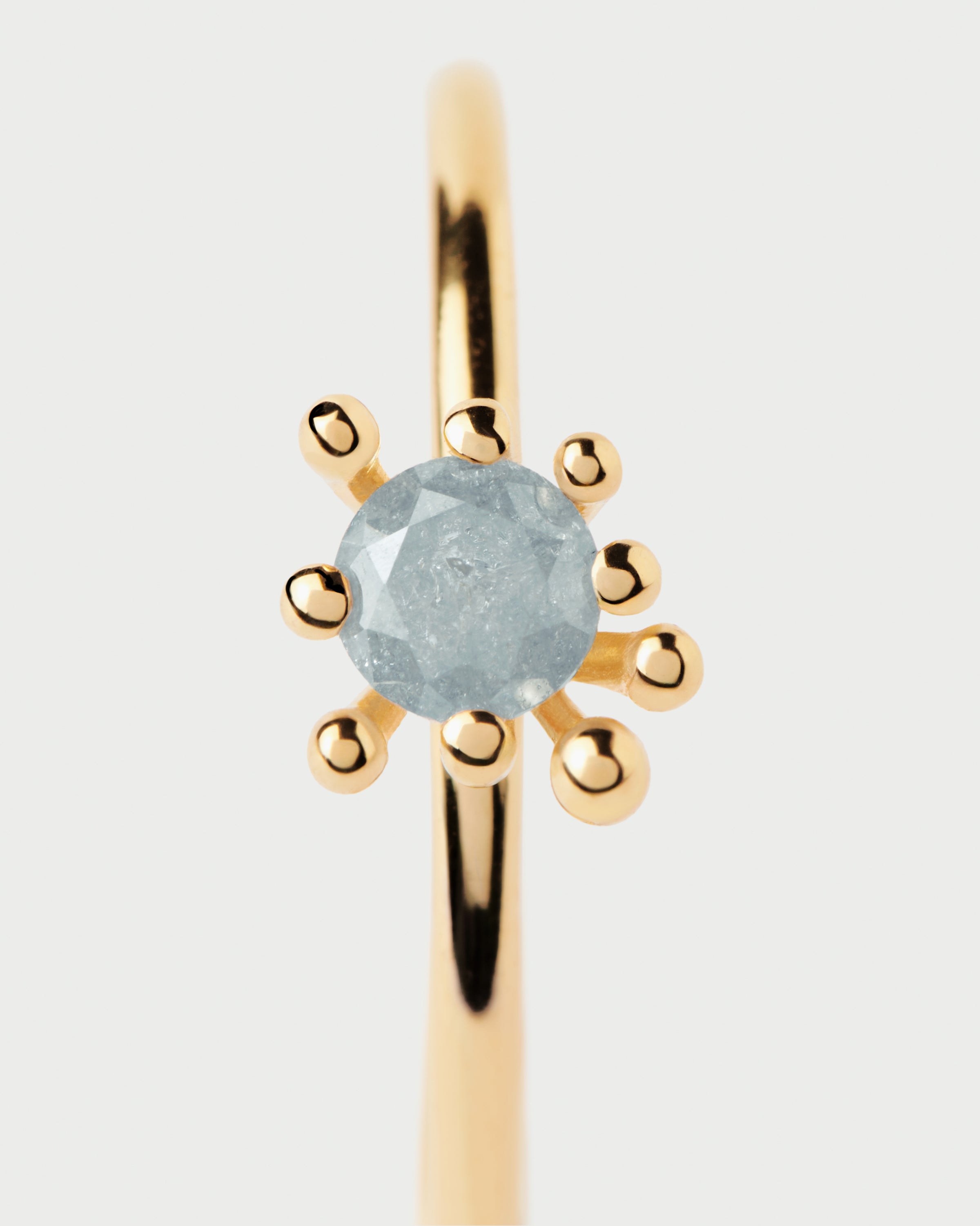 Grey Fleur Ring - Elegant Floral Design Silver Jewelry for Women | Perfect for Weddings, Parties & Everyday Wear