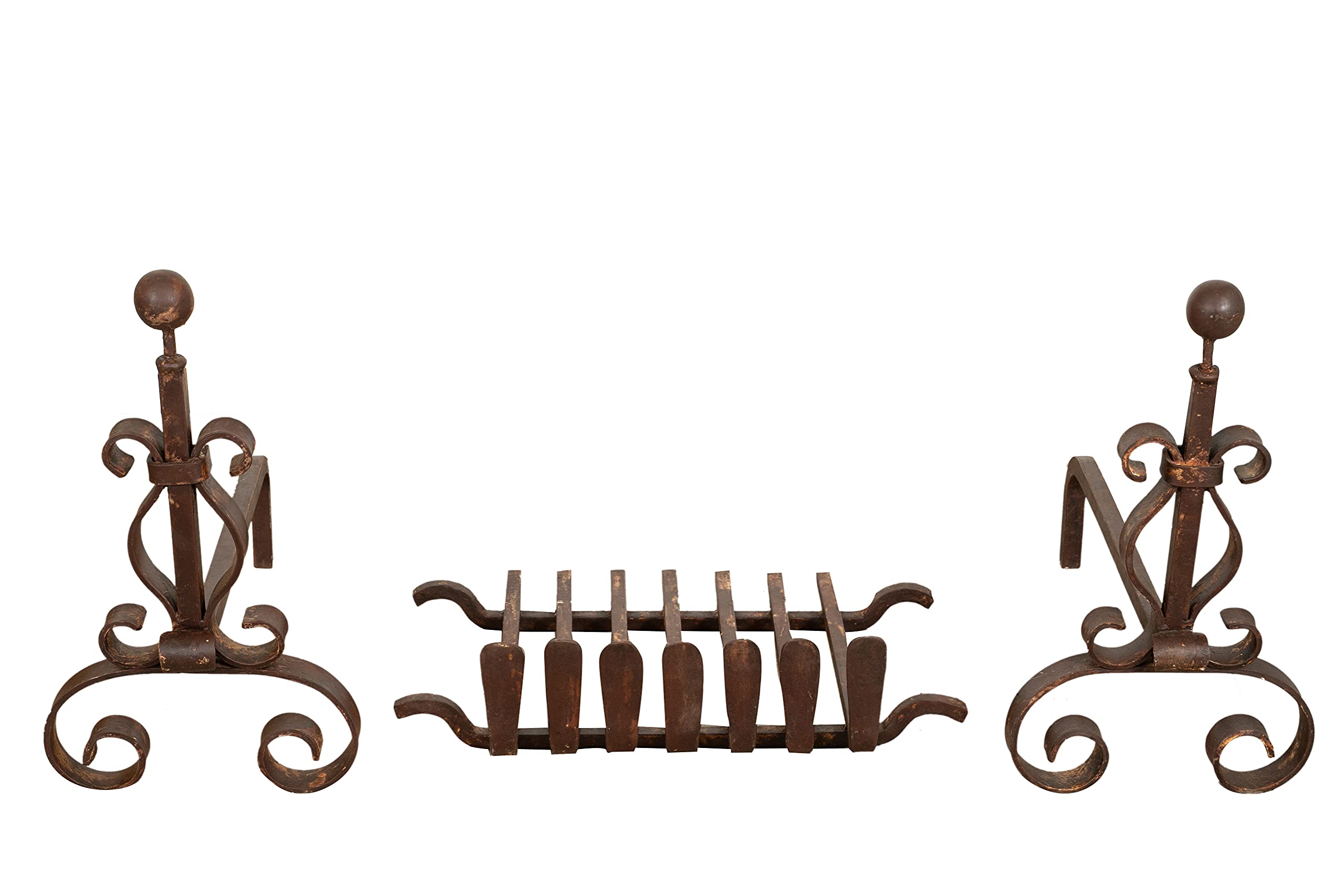 Sturdy W70 x D50 x H50 cm Fireplace Andirons Set - Perfect for Wood Burning Stoves, Fire Pits & Rustic Home Decor