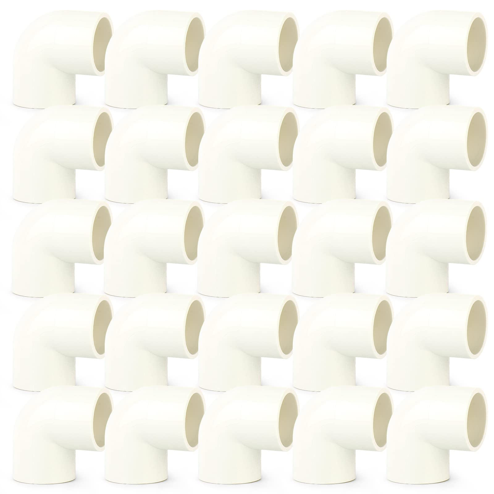 25PCS PVC Pipe Fitting 32mm 90 Degree Elbow - Furniture Grade PVC Pipe Socket Connectors for Plumbing, DIY Furniture & Industrial Use - Perfect for Home Improvement Projects and Pipe System Installations