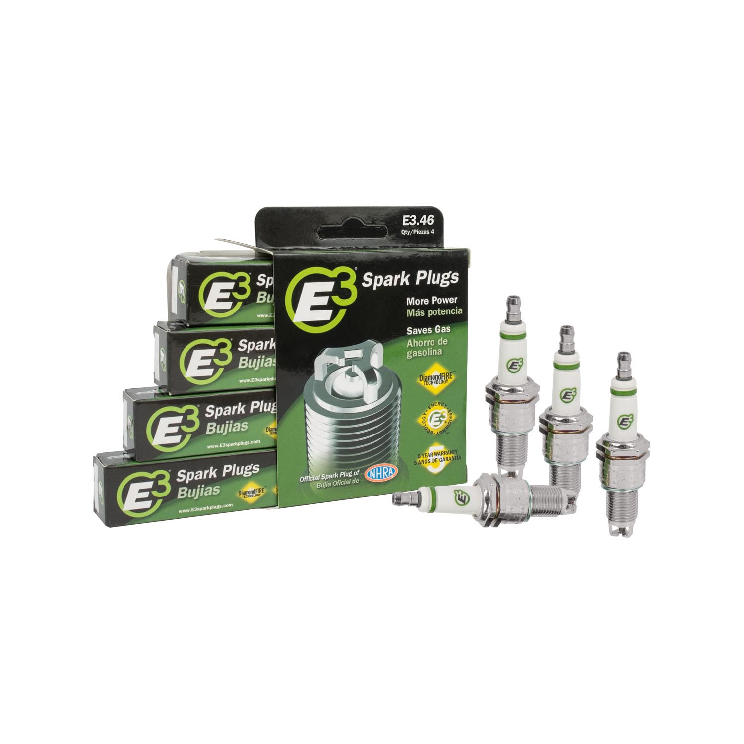 E3.46 Premium Automotive Spark Plug with DiamondFIRE Technology - High Performance Ignition for Cars, Trucks & SUVs - Pack of 1 - Ideal for Off-Roading, Racing & Daily Driving