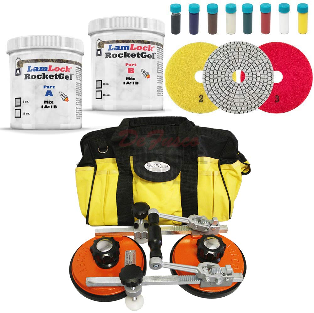 Abaco Ratcheting Seamsetter M2 - LamLock Seamsetting BUNDLE for Engineered Stone Countertops - 4 Piece Kit for Granite, Marble & Quartz Installation - Perfect for Countertop Fabricators & DIY Home Renovation Projects