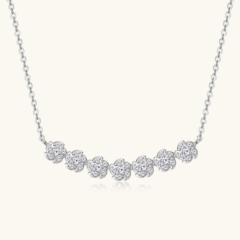 Stunning Moissanite Pendant Necklace for Women - Premium 925 Sterling Silver Flower Jewelry Gift for Anniversary, Birthday & Valentine's Day