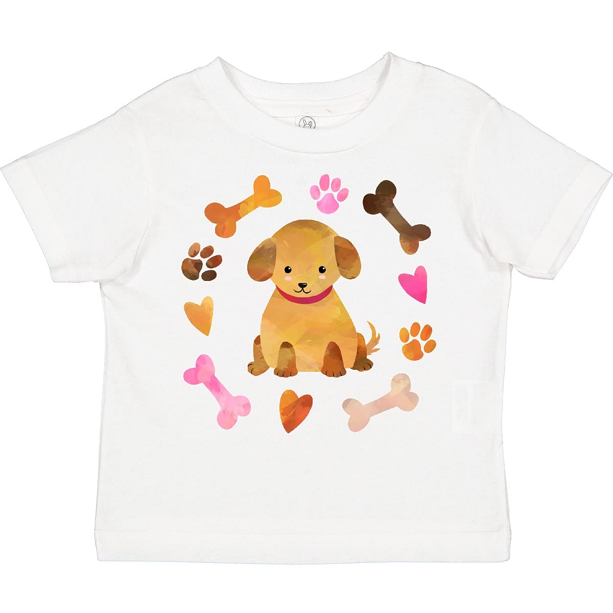 Inktastic Cute Puppy Valentine with Hearts and Bones Toddler T-Shirt - Adorable Dog Lover Outfit for Kids, Valentine's Day Gift, Birthday Party, Family Matching Outfits & Casual Wear