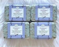 Trader Joe's Lavender with Flowers Triple Milled Soap - 100% Pure Vegetable Oil & Shea Butter (Pack of 4) | Luxurious Hand & Body Wash for Spa-Like Relaxation at Home