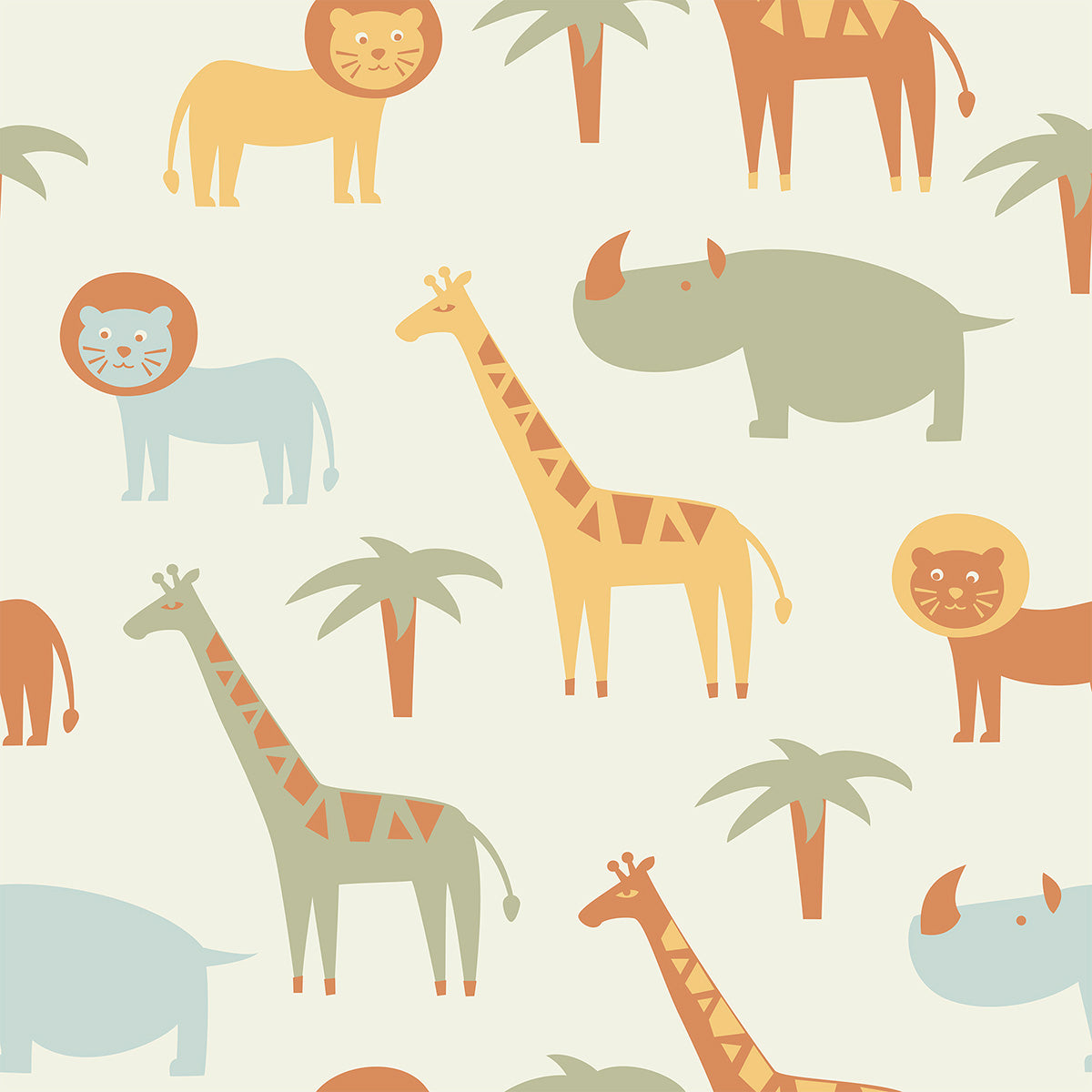 Kids Animal Theme Wallpaper Sample - Designer Selection 001 | Perfect for Nursery, Bedroom & Playroom Decor