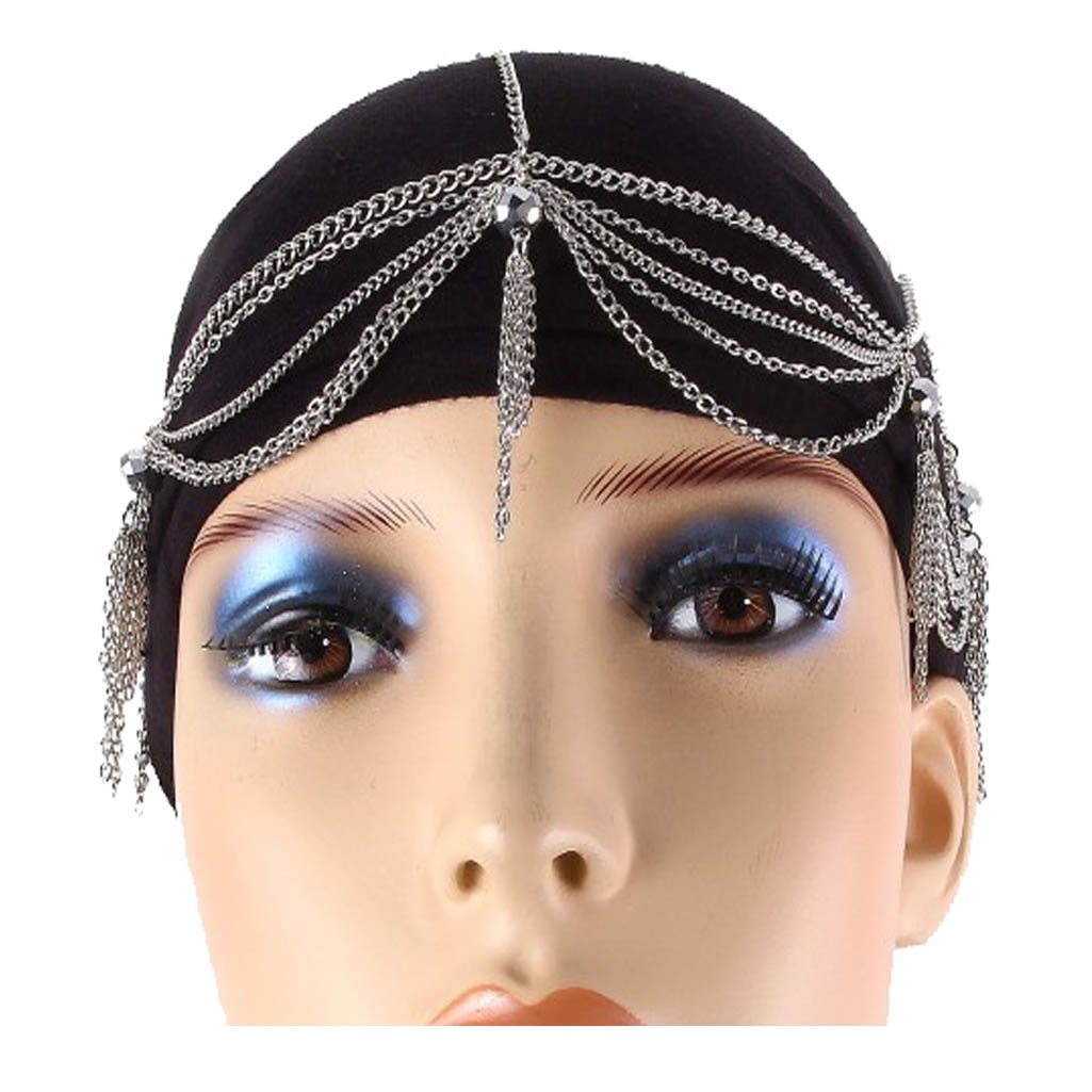 Crystal Tassel Drop Headband for Women - Silver Tone Hair Accessory with Rhinestone Embellishment (IHC1003-SIL) | Perfect for Weddings, Parties & Everyday Glam