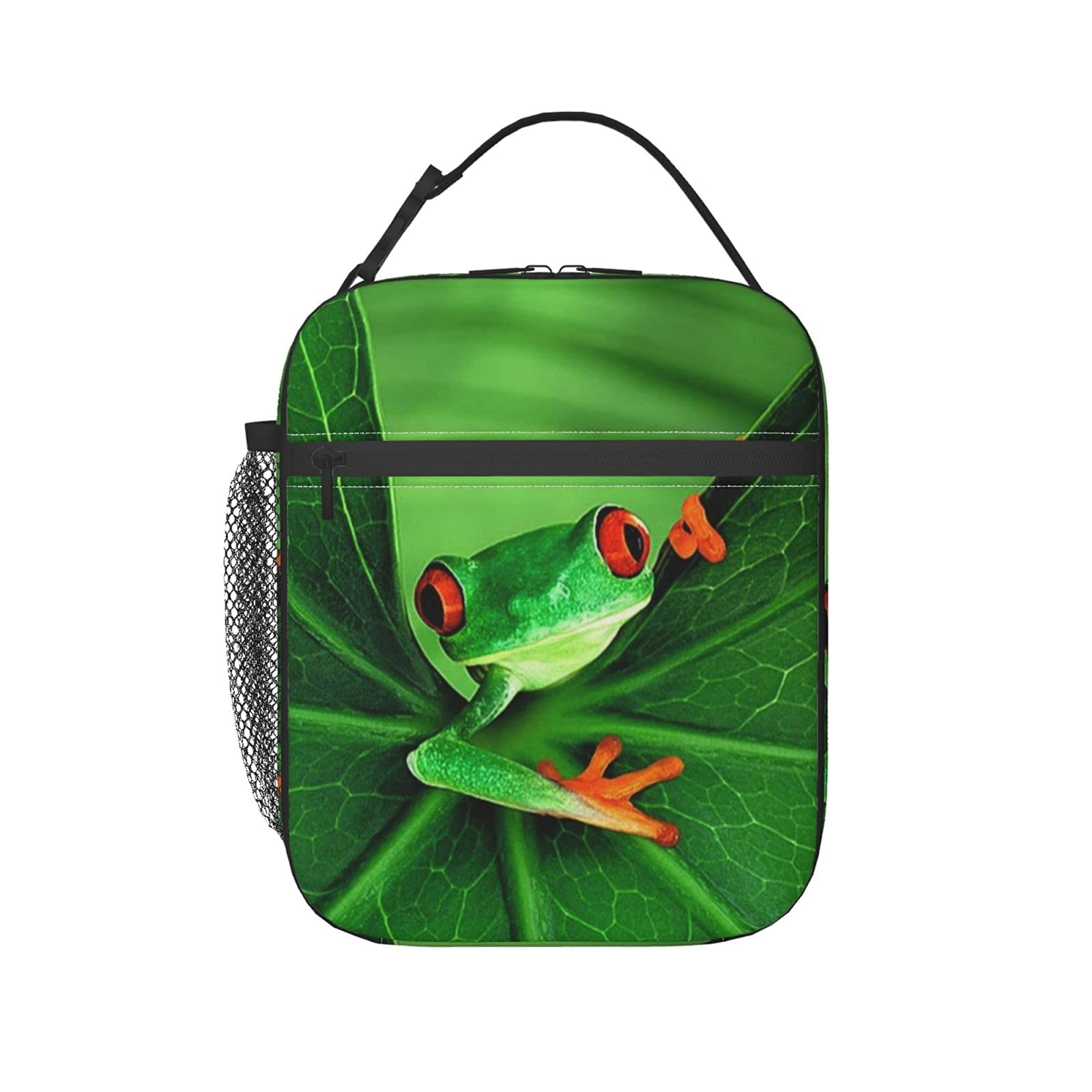 Insulated Lunch Box for Women & Men - Cute Frog Design Reusable Cooler Tote Bag for Work, School, Picnic & Outdoor Activities | Leakproof Food Container for Office, Hiking & Beach Trips