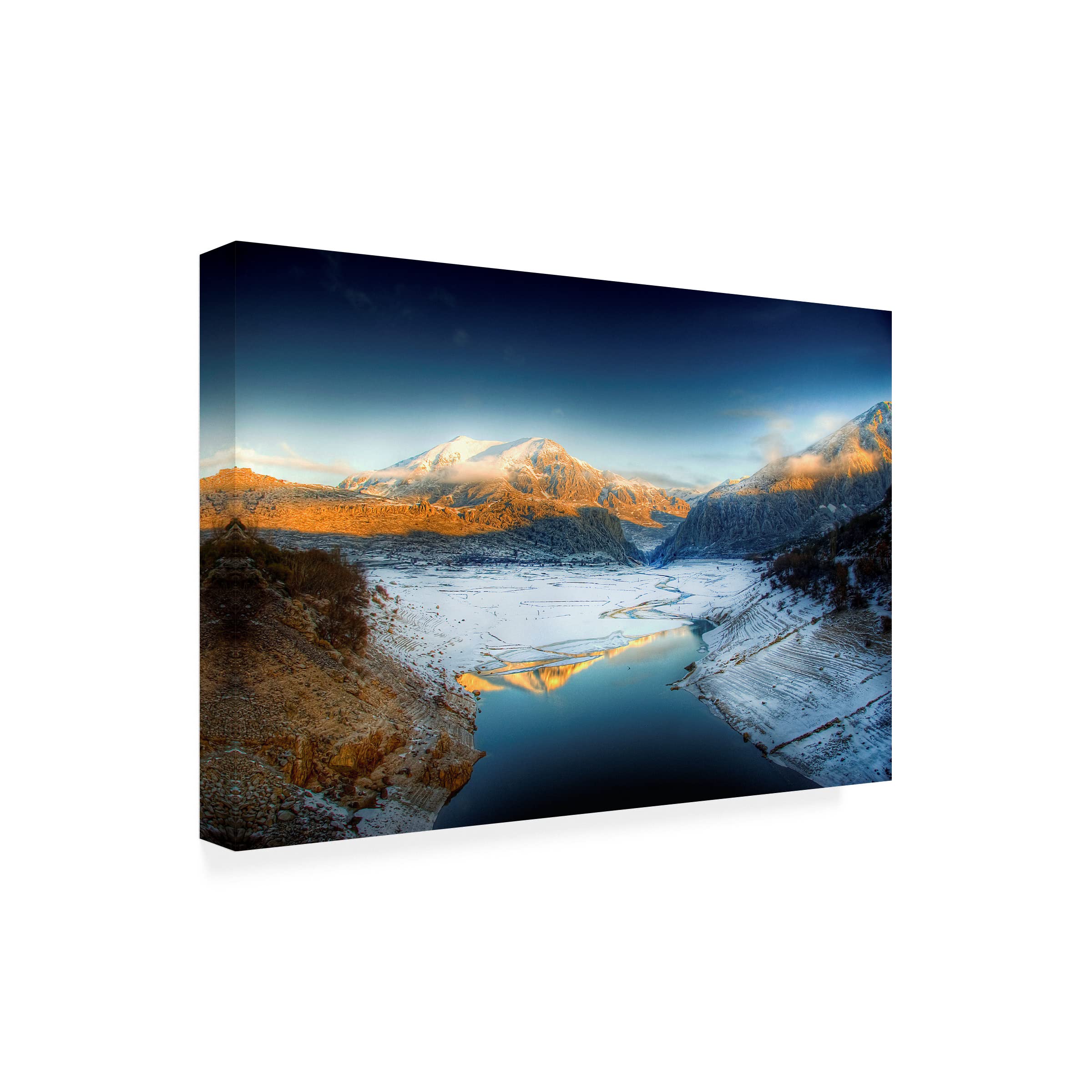 Trademark Fine Art 'Mountains Of The Moon' Canvas Wall Art by Jose C Lobato - Stunning Landscape Painting for Living Room, Bedroom & Office Decor