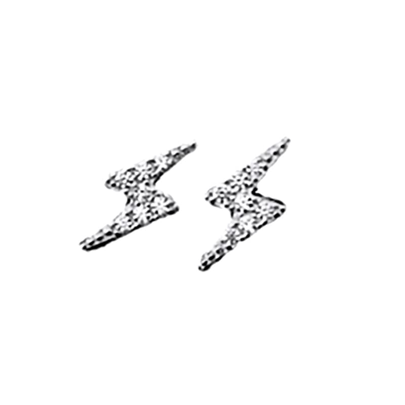 Lightning Shape Sterling Silver Stud Earrings for Women - Hypoallergenic 925 Silver Earrings for Sensitive Ears - Perfect for Everyday Wear, Gift Giving & Special Occasions