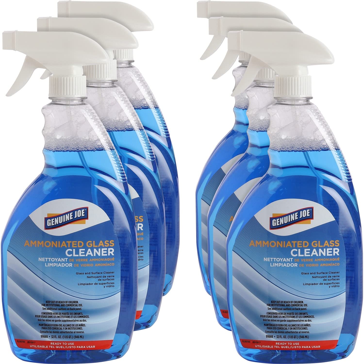 Genuine Joe Ammoniated Glass Cleaner - Streak-Free Window & Mirror Cleaner for Home, Office & Car Use