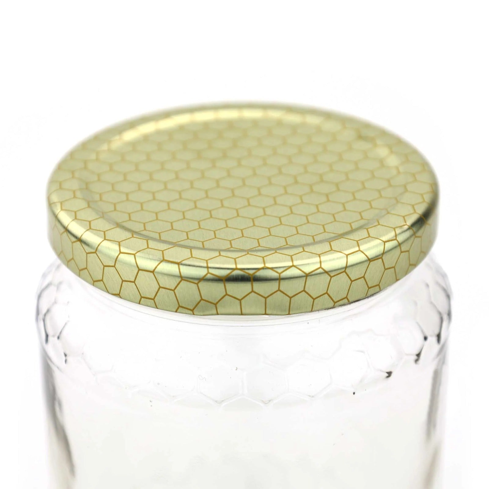 375ml Round Honeycomb Pattern Glass Jars - 24 Pack Bulk Set for Honey, Jam, Spices, Candles & DIY Crafts - Airtight Kitchen & Bathroom Storage Containers