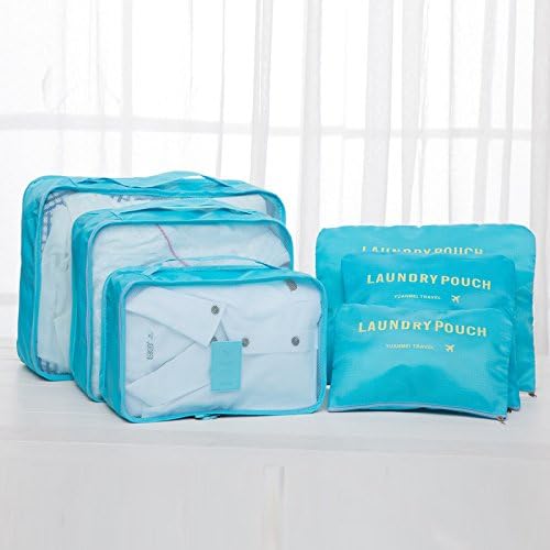 6-Piece Travel Packing Cubes Set - Waterproof Luggage Organizers with Compression for Clothes & Accessories (Gray) - Perfect for Suitcase Organization, Business Trips & Vacation Packing