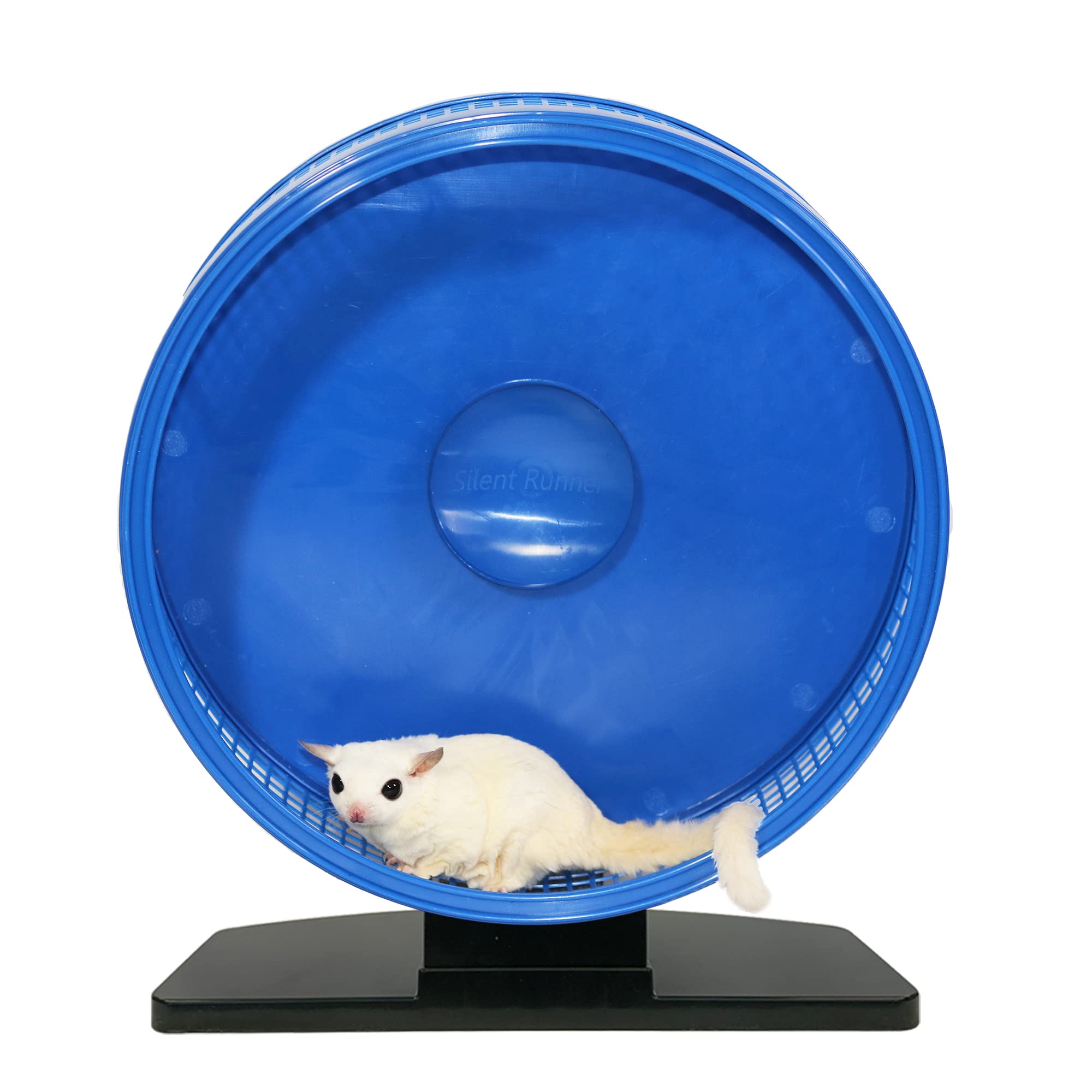 Silent Runner Pro - Quiet Exercise Wheel for Sugar Gliders | Noiseless Hamster Running Wheel with Secure Attachment (Black) | Perfect for Small Pets' Nighttime Activity & Cage Enrichment