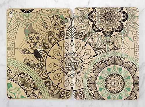Elegant Black & Blue Floral Pattern Rose Gold Smart Cover Case for Apple iPad Air 1/2, iPad Mini 1/2/3/4, iPad Pro 9.7/10.5/12.9, iPad 9.7 (2017/2018) - Perfect for Work, Travel & Home Use