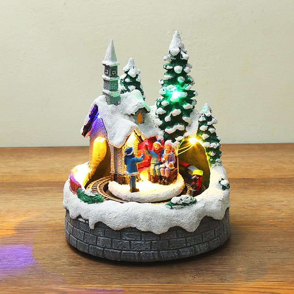 LED Music Snow House Decorations - Luminous Christmas House Statue for Desktop, Party & Wedding Decor - Perfect for Holiday Home Decor, Gift Giving & Festive Celebrations