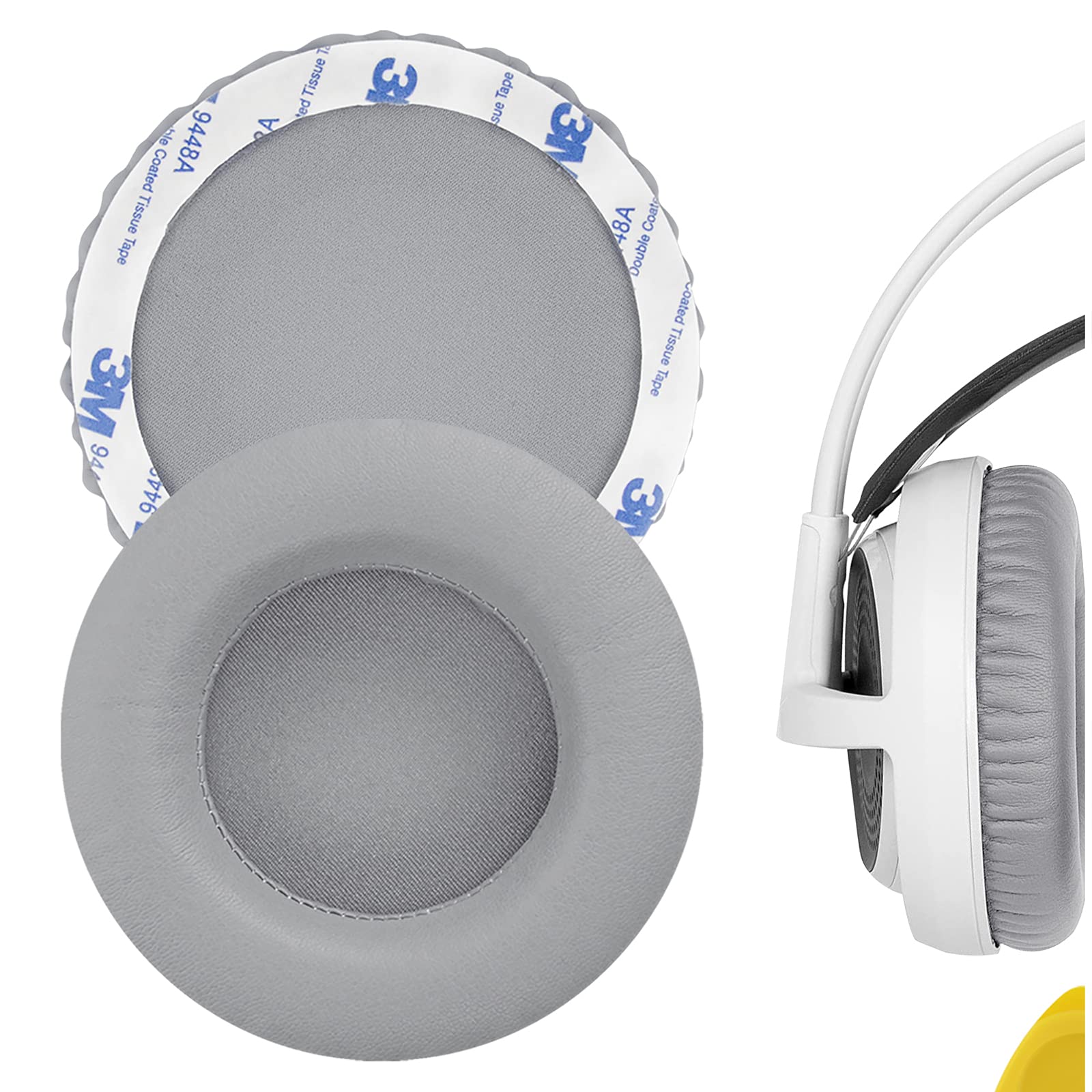 Geekria QuickFit Replacement Ear Pads for SteelSeries Siberia V1 V2 V3 Prism Gaming Headphones - Soft Memory Foam Ear Cushions, Headset Earpads, Repair Parts (Grey) - Perfect for Gaming, Music & Long Wear Comfort