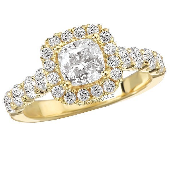 14KT 3/4 CTW Diamond Cushion Halo Engagement Ring Setting for Cushion or Round Cut Stones - Perfect for Wedding, Proposal & Anniversary Gifts