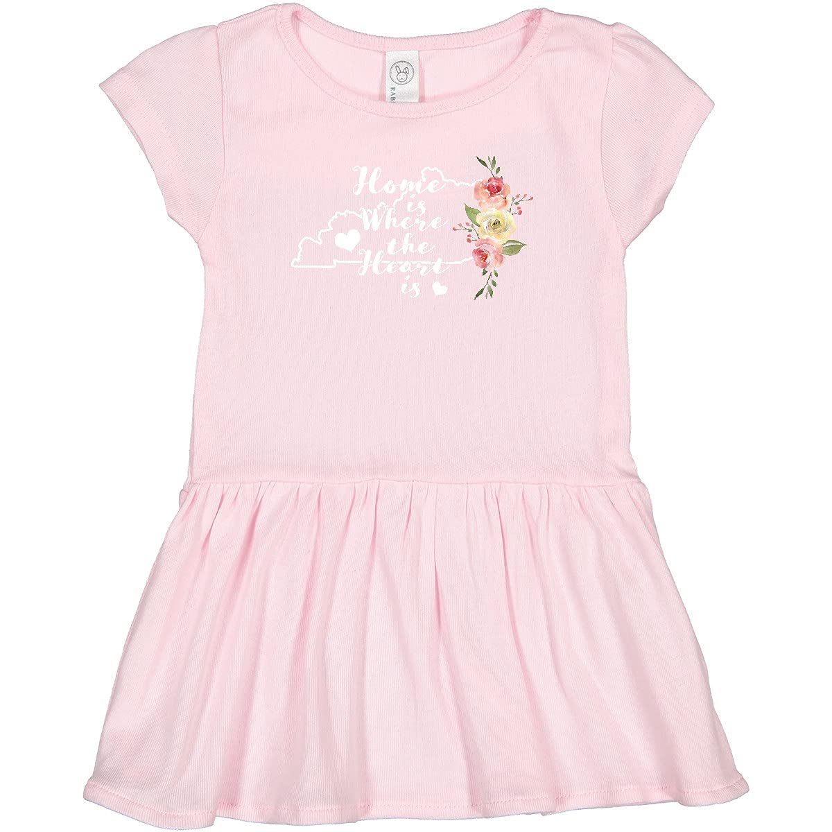 Inktastic Kentucky Home is Where The Heart is Watercolor Print Toddler Dress - Cute Outfit for Girls, Birthday Gift, Family Reunion & Photo Shoot