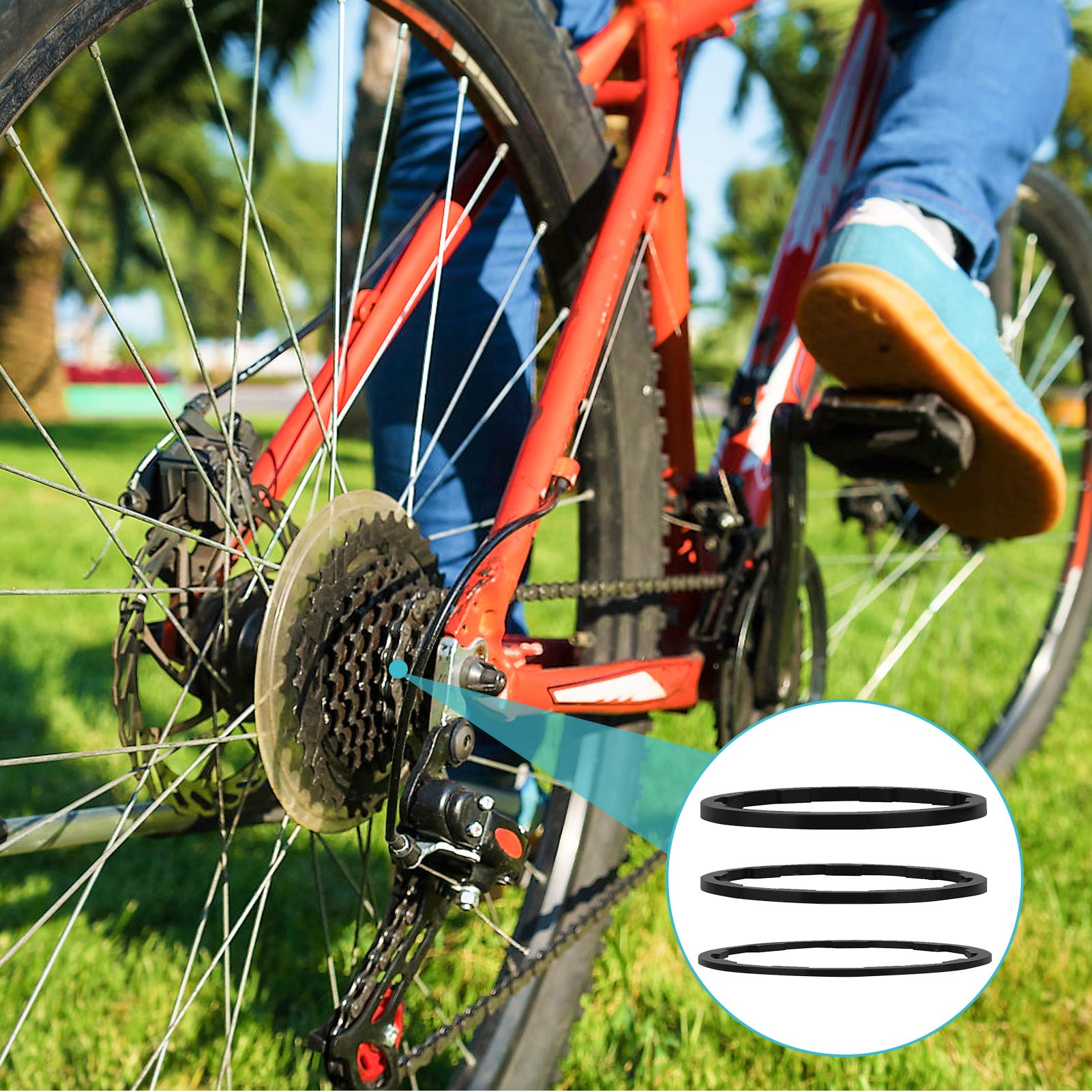 3-Piece Aluminum Alloy Headset Spacer Set (1mm, 1.5mm, 2mm) - Hub Spacer & Cassette Spacer for Bicycle Maintenance & Repair - Perfect for MTB, Road Bikes & BMX Adjustments