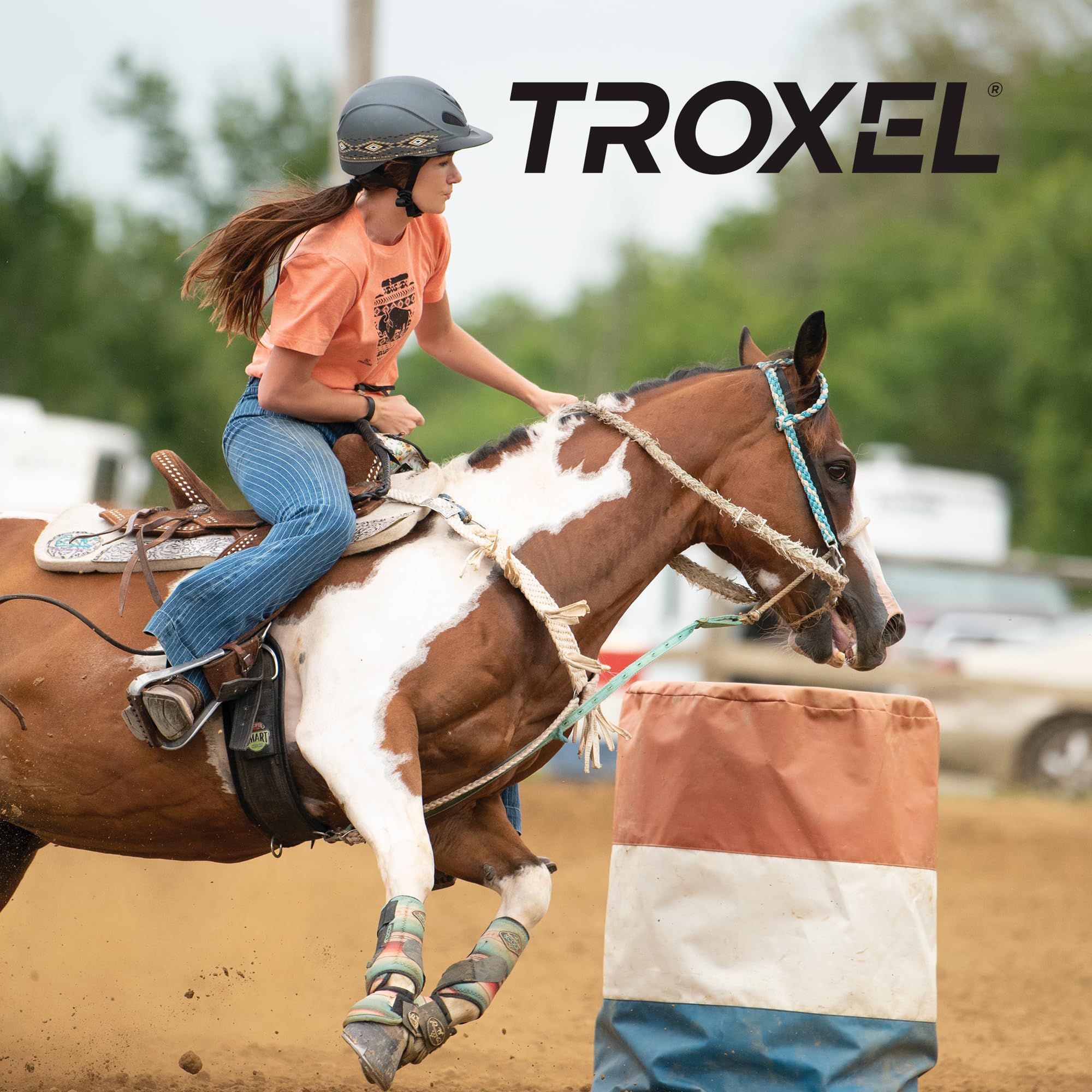 Troxel Rebel Turquoise Rose Equestrian Helmet for Women – Lightweight & Comfortable Riding Helmet for Horseback Riding, Training, and Shows