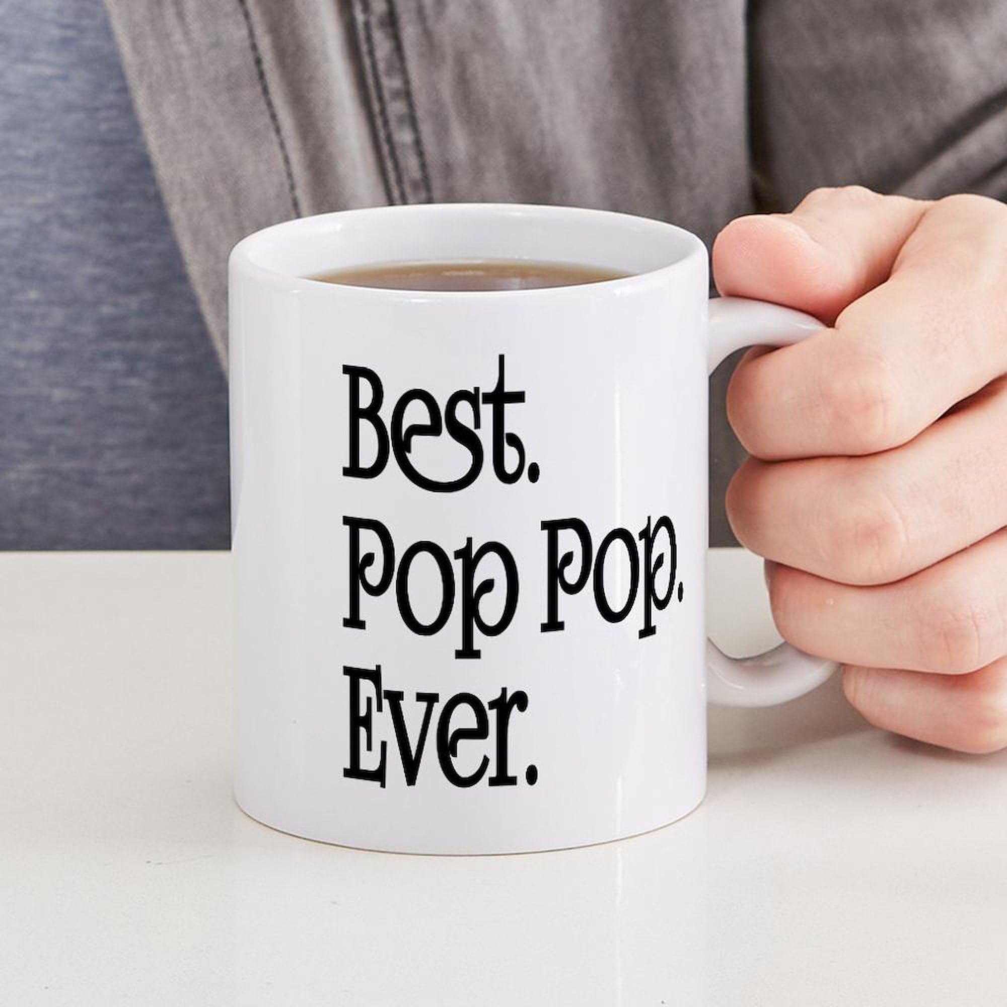 Best Pop Pop Ever 11 oz (325 ml) Ceramic Coffee Mug - Funny Novelty Gift for Pop Culture Fans, Perfect for Home, Office & Coffee Lovers