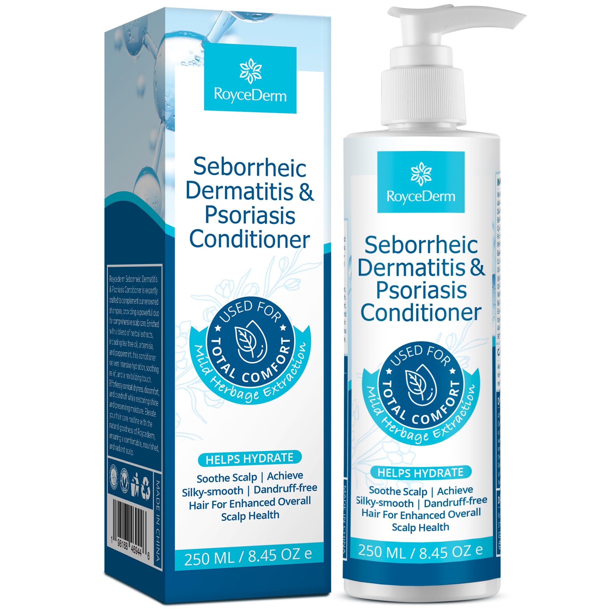 Roycederm Scalp Care Bundle - Psoriasis Shampoo & Conditioner for Dry, Itchy Scalp Relief | Anti-Dandruff Treatment for Men & Women | Perfect for Sensitive Scalp & Flaky Skin Care