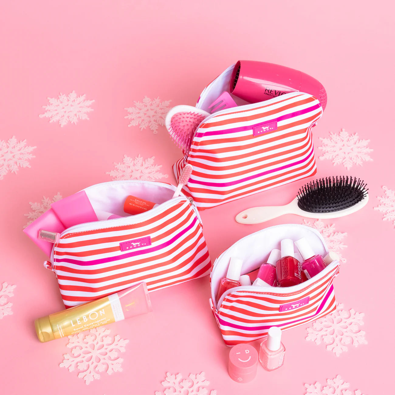 Scout Fit to Be Tide Triple Threat Waterproof Makeup Bag Set - Travel Cosmetic Organizer for Gym, Beach & Everyday Use