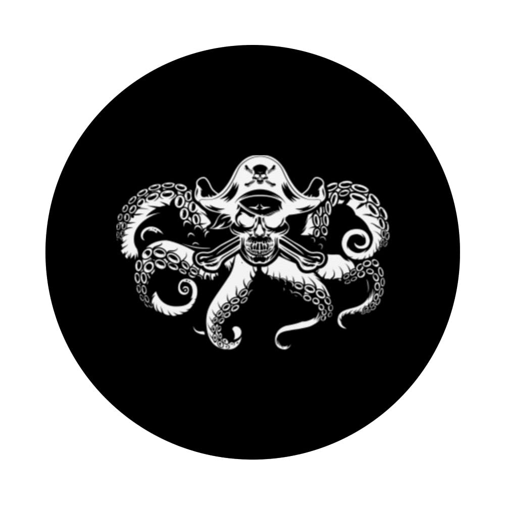 Pirate Octopus Buccaneer Marine PopSockets Swappable PopGrip with Crossed Bones Design | Perfect for Phones, Tablets & Laptops | Great for Nautical Theme Parties, Pirate Costumes & Marine Decor