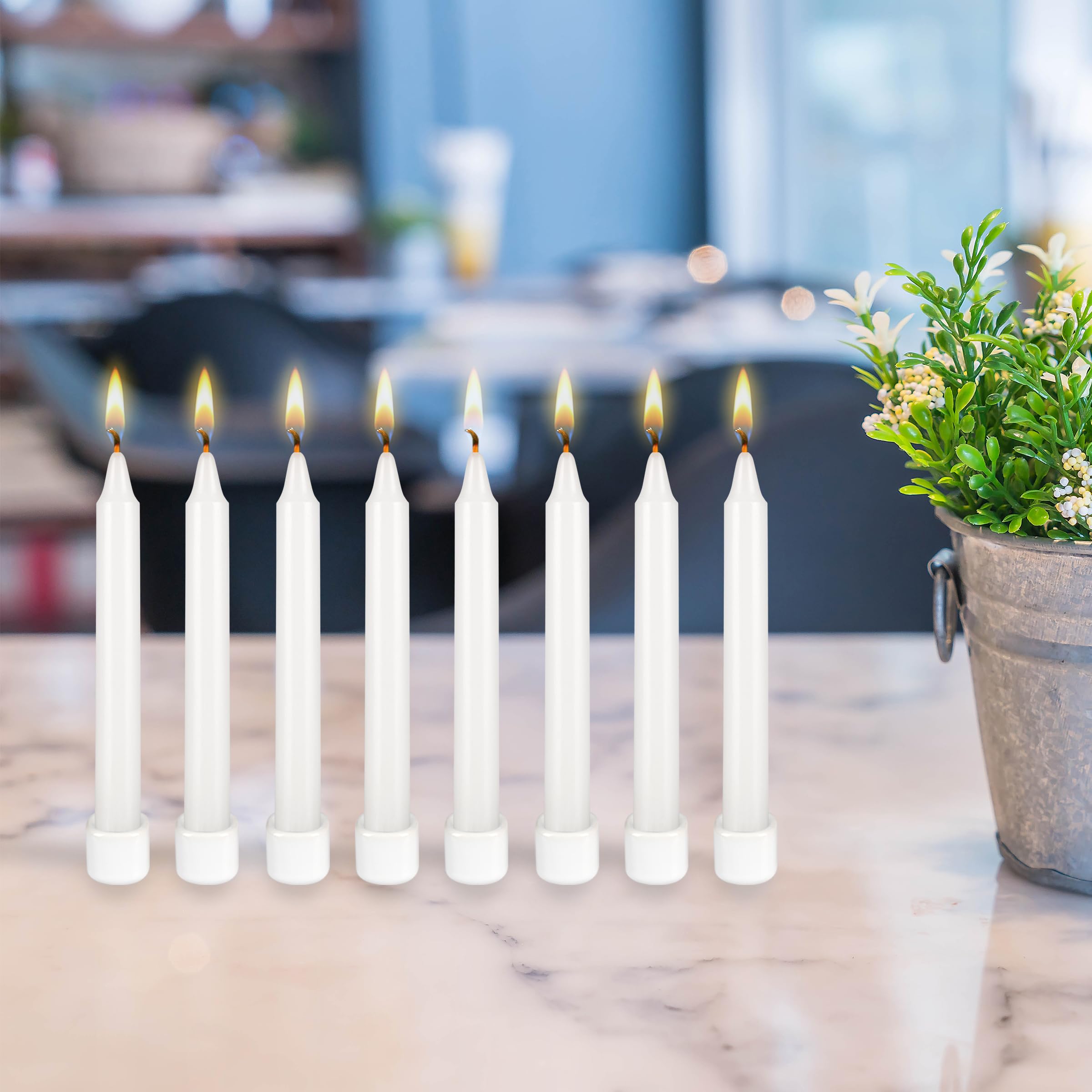 Premium Unscented 5-Inch White Taper Candles - Set of 48 - Perfect for Weddings, Dinner Parties & Home Decor