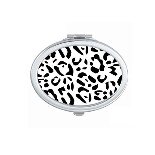 DIYthinker Leopard Animal Art Grain Illustration Pattern Portable Folding Mirror - Double Sided Hand Mirror for Makeup, Travel & Home Decor
