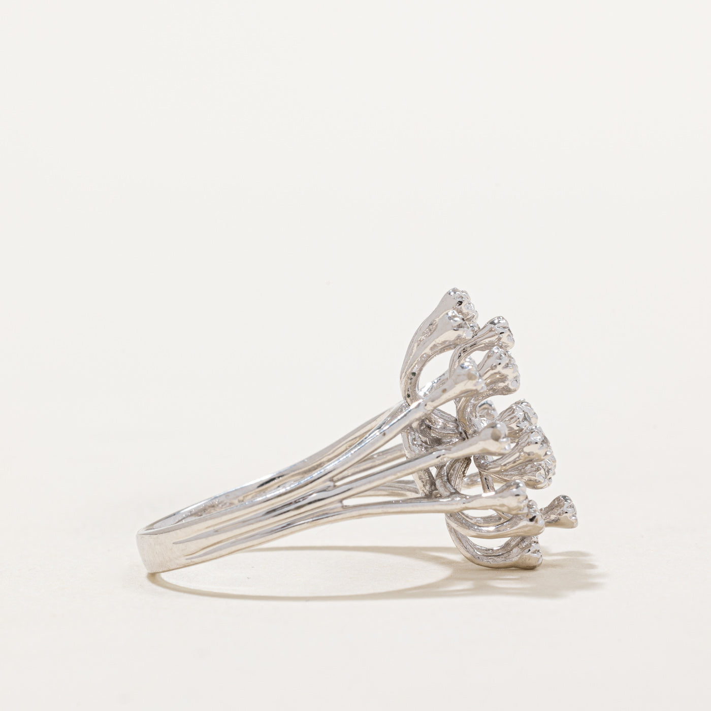 0.14ctw Diamond Cocktail Ring for Women - Size 7.5 | Elegant Party & Evening Wear Jewelry | Perfect for Weddings, Anniversaries & Special Occasions