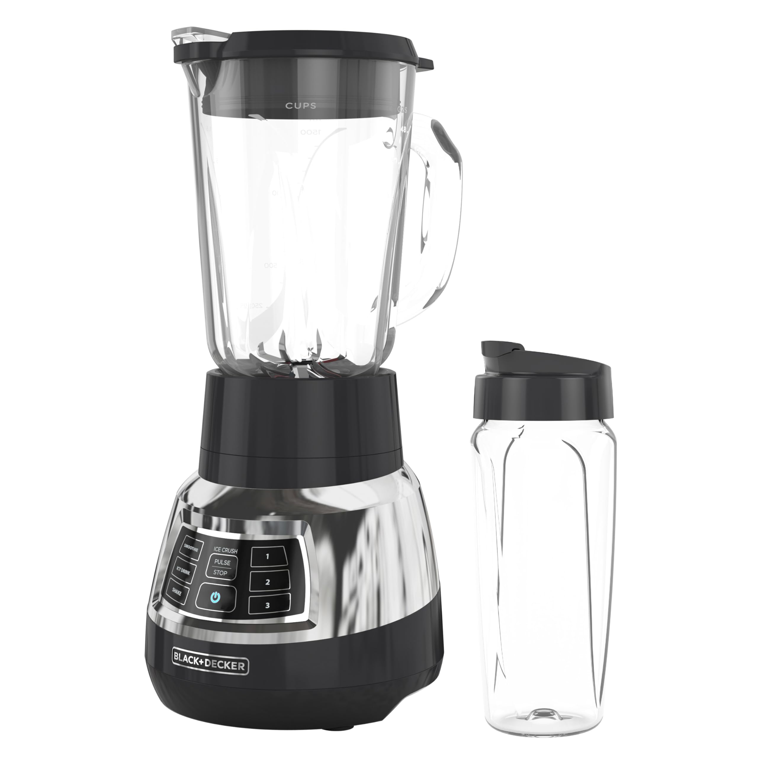 BLACK+DECKER Quiet Blender with Glass Cup - Perfect for Smoothies & Shakes