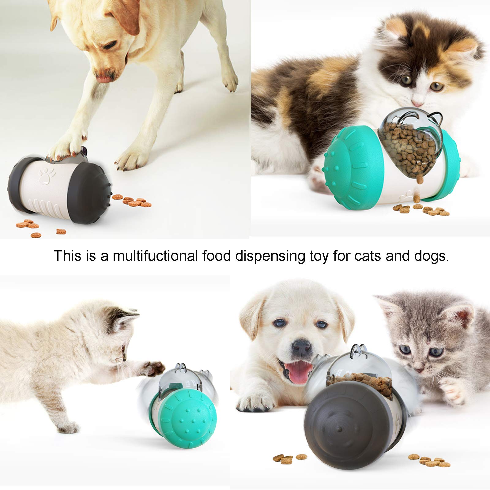 Interactive Treat Dispensing Dog Toy - IQ Boosting Tumbler Feeder Ball for Dogs & Cats | Slow Feeding Puzzle Toy for Mental Stimulation | Perfect for Indoor Play, Training & Boredom Relief (Black)