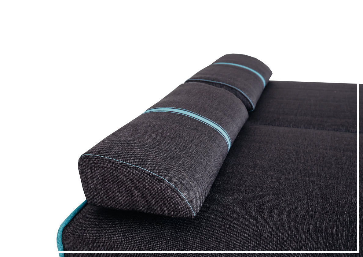 ESF Broadway Dark Gray Fabric Sofa Bed with Storage - Convertible Sleeper Sofa for Small Spaces, Guest Room & Apartment Living